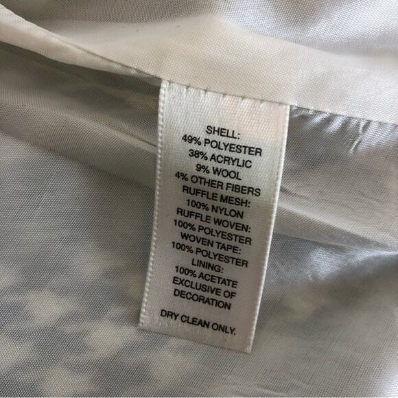 WHBM black and white houndstooth ruffle trim blazer size 8 - Picture 14 of 16